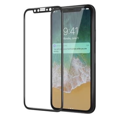 SKALO iPhone X/XS Heltäckande Skärmskydd Härdat Glas - Vit