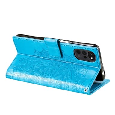 SKALO Motorola Moto G22 Mandala Plånboksfodral - Blå