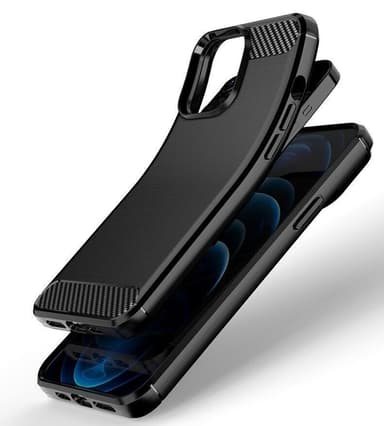 SKALO iPhone 13 Armor Carbon Stöttåligt TPU-skal - Svart