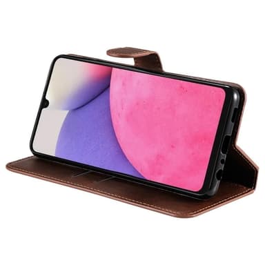 SKALO Samsung A33 5G Klassiskt Plånboksfodral - Brun