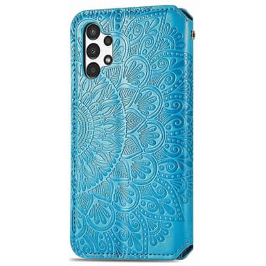 SKALO Samsung A13 4G Mandala Slim Plånboksfodral - Blå