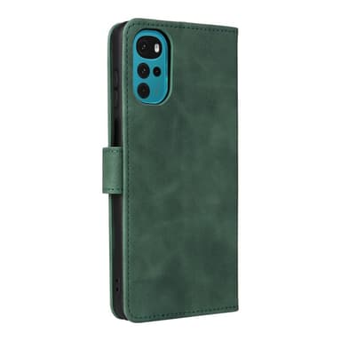 SKALO Motorola Moto G22 Matt PU-Läder Plånboksfodral - Grön