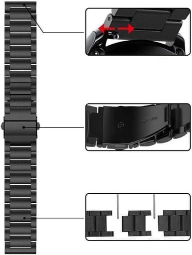 SKALO Länkarmband till Samsung Watch Active2 40mm - Svart