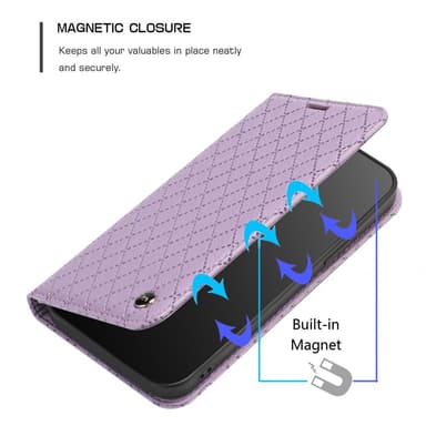 SKALO Xiaomi Redmi 10C Romb Litchi Plånbok - Lila