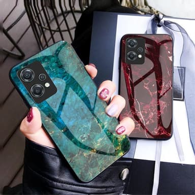 SKALO OnePlus Nord CE 2 Lite 5G Marmor Härdat Glas TPU-skal - Motiv 2