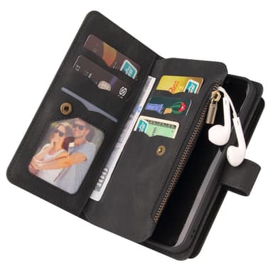 SKALO Xiaomi Redmi 10C Big Wallet 17-FACK Plånboksfodral - Svart