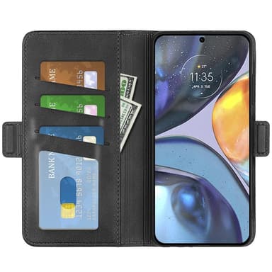 SKALO Motorola Moto G22 Premium Plånboksfodral - Svart