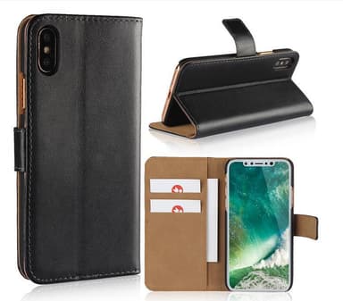 SKALO iPhone X/XS Plånboksfodral Äkta Skinn - Vit