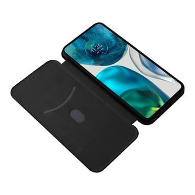 SKALO Motorola Moto G52 Carbon Fiber Plånboksfodral - Svart