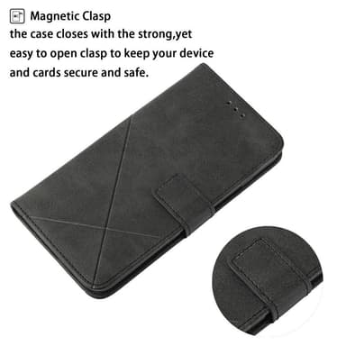 SKALO Samsung A13 4G Embossed Plånboksfodral i PU-Läder - Svart