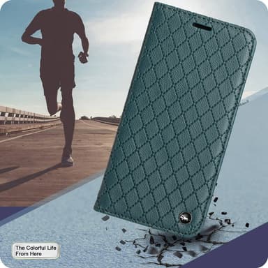 SKALO Xiaomi Redmi 10C Romb Litchi Plånbok - Grön