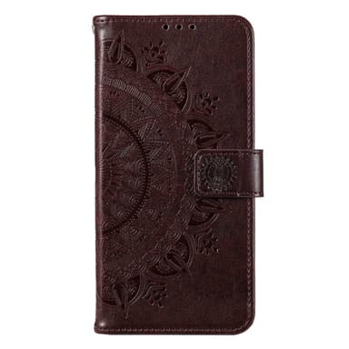 SKALO Motorola Moto E32/E32s Mandala Plånboksfodral - Brun