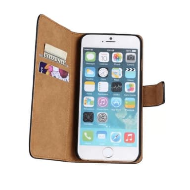 SKALO iPhone 6/6S Plus Plånboksfodral Äkta Skinn - Brun