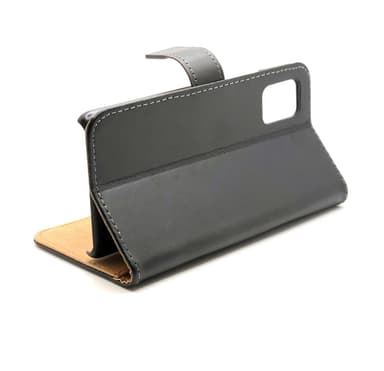 SKALO Samsung A02s Plånboksfodral Äkta Skinn - Svart