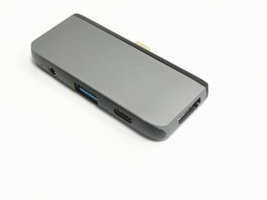 NÖRDIC IPAD Pro USB C adapter HDMI 4K 30Hz PD 87W USB3.0 port 5Gbps 3,5mm audio Aluminium silver grey