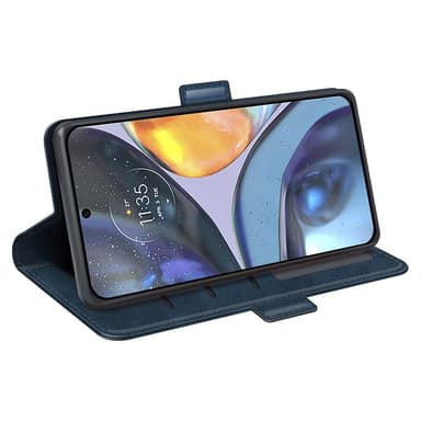 SKALO Motorola Moto G22 Premium Plånboksfodral - Blå