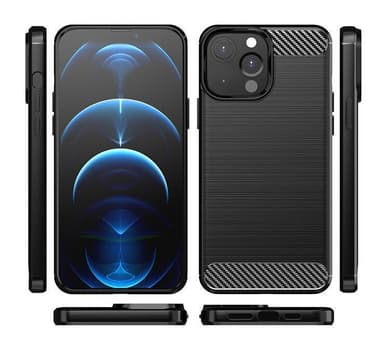 SKALO iPhone 13 Armor Carbon Stöttåligt TPU-skal - Svart