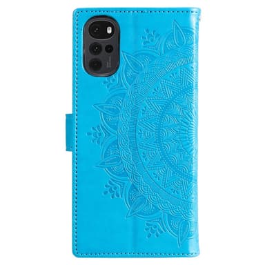 SKALO Motorola Moto G22 Mandala Plånboksfodral - Blå