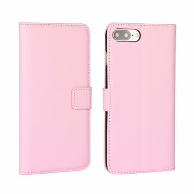 SKALO iPhone 7/8 Plus Plånboksfodral Äkta Skinn - Svart