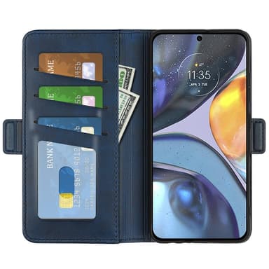 SKALO Motorola Moto G22 Premium Plånboksfodral - Blå