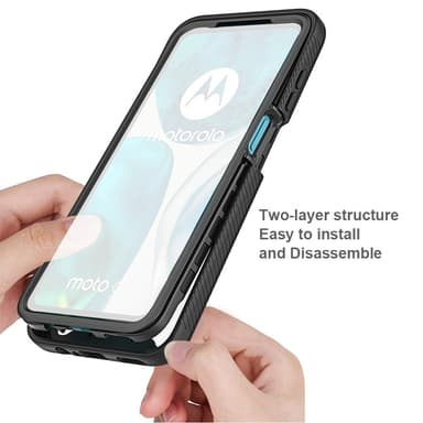 SKALO Motorola Moto G52 Shockproof Clear Hybrid Skal - Svart
