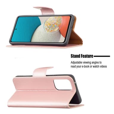SKALO Samsung A53 5G Premium Litchi Plånbok - Roséguld