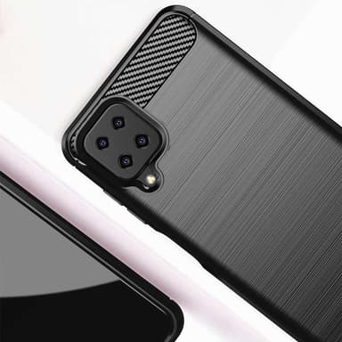 SKALO Samsung A12 Armor Carbon Stöttåligt TPU-skal - Blå