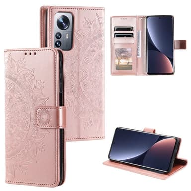 SKALO Xiaomi 12 Mandala Plånboksfodral - Roséguld
