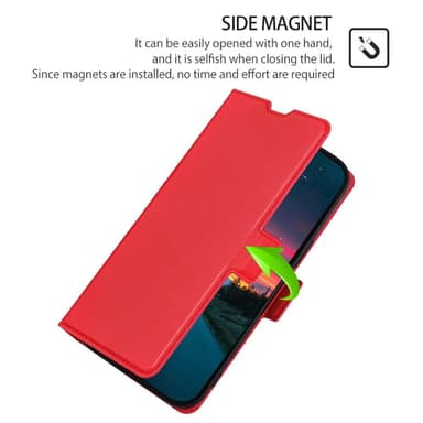 SKALO Samsung A13 4G Ultratunn Premium Plånboksfodral - Röd
