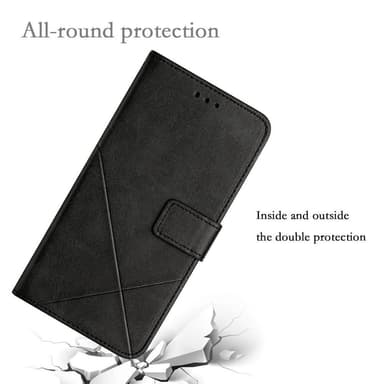 SKALO Samsung A13 4G Embossed Plånboksfodral i PU-Läder - Svart