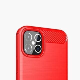 SKALO iPhone 12 Pro Max Armor Carbon Stöttåligt TPU-skal - Röd