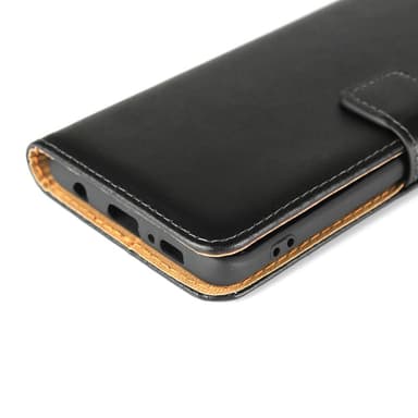 SKALO Samsung S10 Plånboksfodral Äkta Skinn - Svart