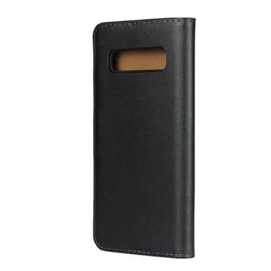 SKALO Samsung S10 Plånboksfodral Äkta Skinn - Svart