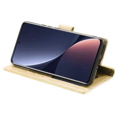 SKALO Xiaomi 12 Pro Mandala Plånboksfodral - Guld