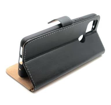 SKALO Moto G9 Power Plånboksfodral Äkta Skinn - Vit