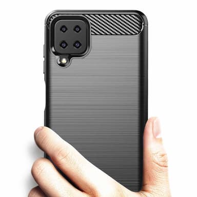 SKALO Samsung A12 Armor Carbon Stöttåligt TPU-skal - Blå