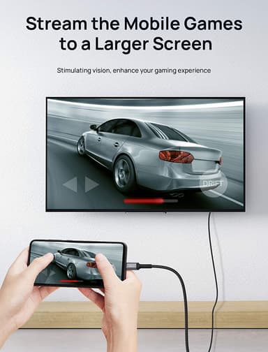 NÖRDIC 1,8m USBC till HDMI 4K 60Hz kabel svart stöd för HDCP1.4 och 2.2 Ren koppar 99,99%