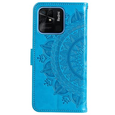 SKALO Xiaomi Redmi 10C Mandala Plånboksfodral - Blå