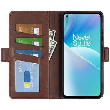 SKALO OnePlus Nord 2T 5G Premium Plånboksfodral - Brun