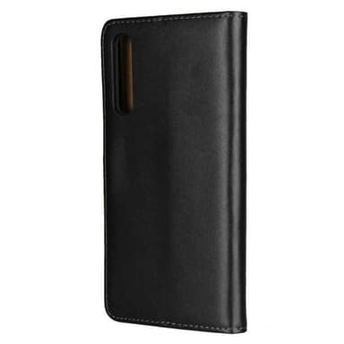 SKALO Huawei P20 Plånboksfodral Äkta Skinn - Svart