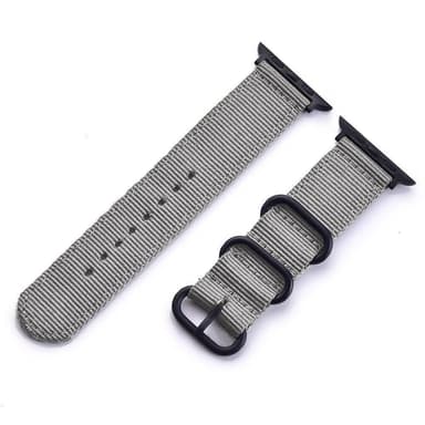 SKALO Nato-armband i nylon Apple Watch 38/40/41mm - Grå