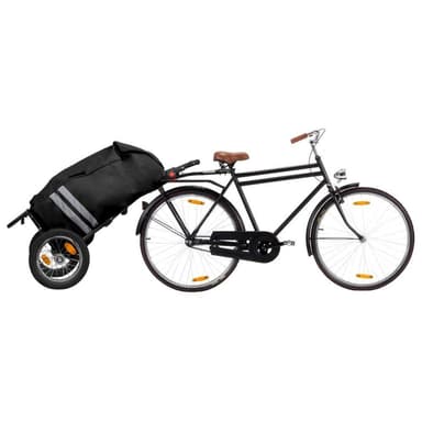 vidaXL Hopfällbar cykelvagn med väska svart