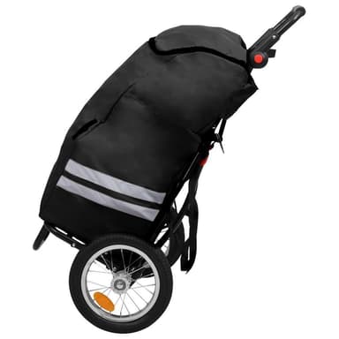 vidaXL Hopfällbar cykelvagn med väska svart