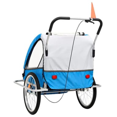 vidaXL 2-i-1 Barncykelvagn & gåvagn blå och grå