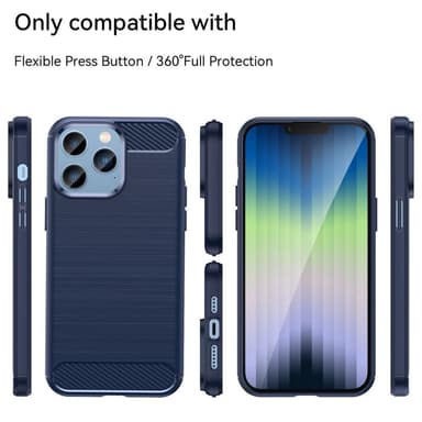 SKALO iPhone 14 Pro Armor Carbon Stöttåligt TPU-skal - Blå