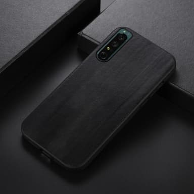 SKALO Sony Xperia 1 IV PU-Läder Hybrid Skal - Svart