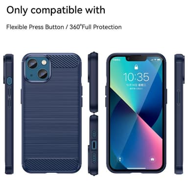 SKALO iPhone 14 Armor Carbon Stöttåligt TPU-skal - Blå