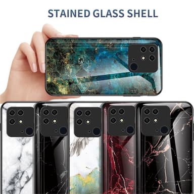 SKALO Xiaomi Redmi 10C Marmor Härdat Glas TPU-skal - Motiv 3