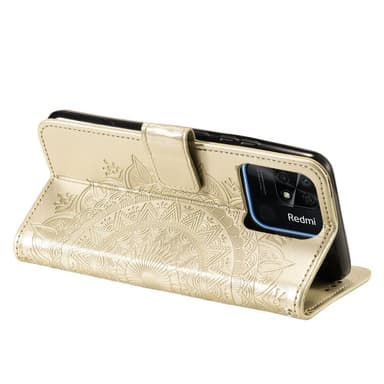 SKALO Xiaomi Redmi 10C Mandala Plånboksfodral - Guld