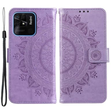 SKALO Xiaomi Redmi 10C Mandala Plånboksfodral - Lila